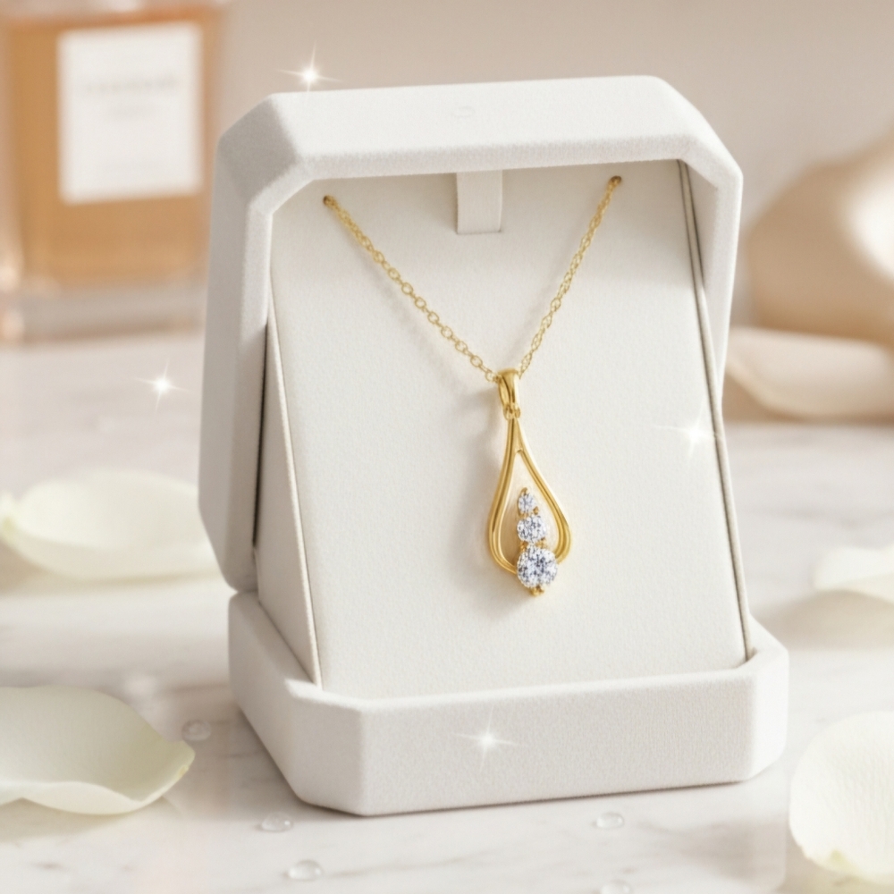 Moissanite Elegant Gold Necklace